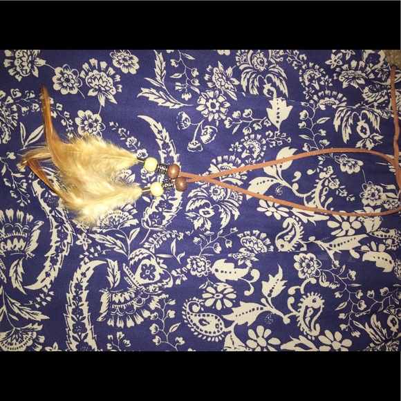 Blue floral boho sundress with ruffles - Picture 4 of 6